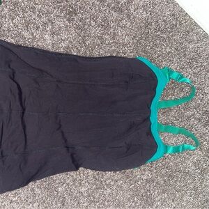 Lucy Grey Tank Top with Teal Trim